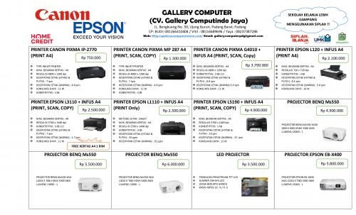 Update harga printer proyektor